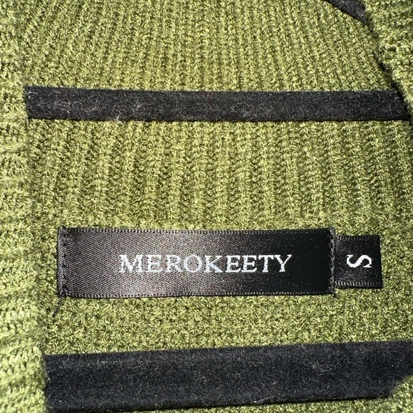 Merokeety women’s green mock neck soft sweater S winter fall cozy - Picture 6 of 7